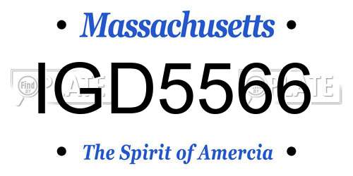 IGD5566 Massachusetts License Plate