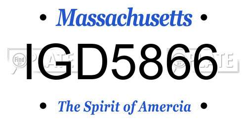 IGD5866 Massachusetts License Plate