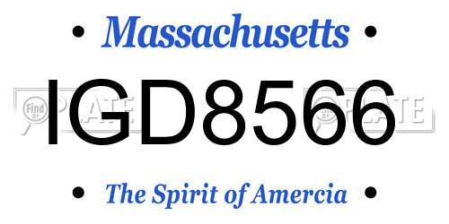 IGD8566 Massachusetts License Plate