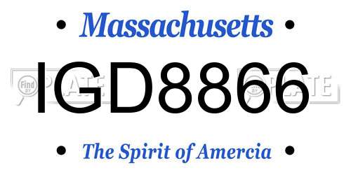 IGD8866 Massachusetts License Plate