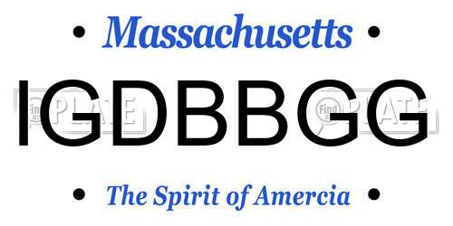 IGDBBGG Massachusetts License Plate