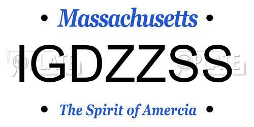 IGDZZSS Massachusetts License Plate