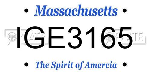 IGE3165 Massachusetts License Plate