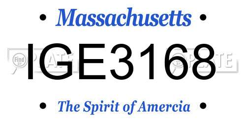 IGE3168 Massachusetts License Plate