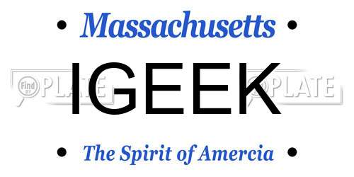 IGEEK Massachusetts License Plate