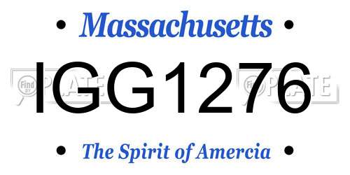 IGG1276 Massachusetts License Plate