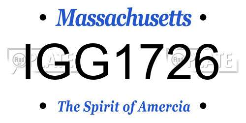 IGG1726 Massachusetts License Plate