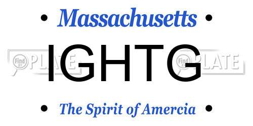 IGHTG Massachusetts License Plate