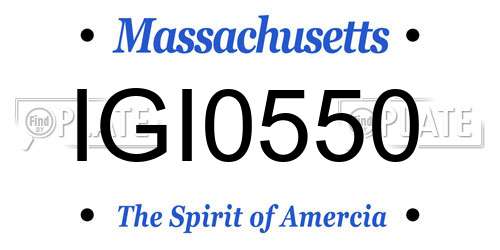 IGI0550 Massachusetts License Plate