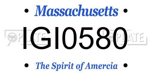 IGI0580 Massachusetts License Plate