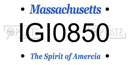 IGI0850 Massachusetts License Plate