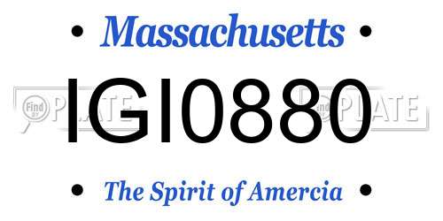 IGI0880 Massachusetts License Plate