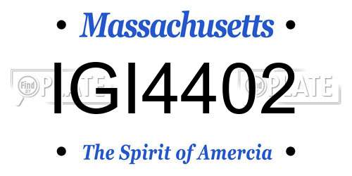 IGI4402 Massachusetts License Plate