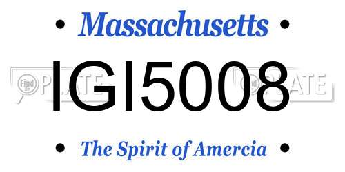 IGI5008 Massachusetts License Plate