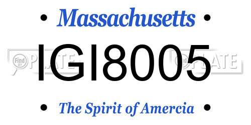 IGI8005 Massachusetts License Plate