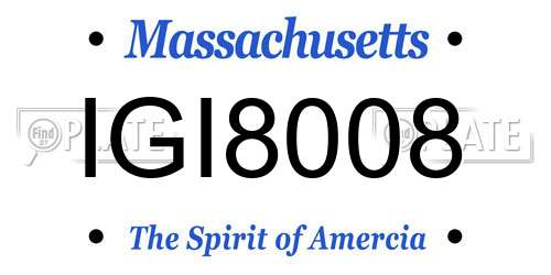 IGI8008 Massachusetts License Plate