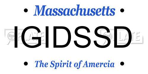 IGIDSSD Massachusetts License Plate