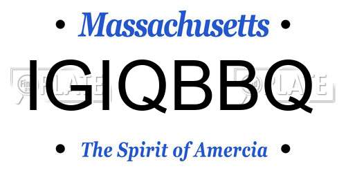 IGIQBBQ Massachusetts License Plate