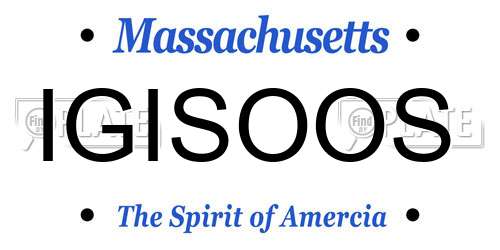 IGISOOS Massachusetts License Plate