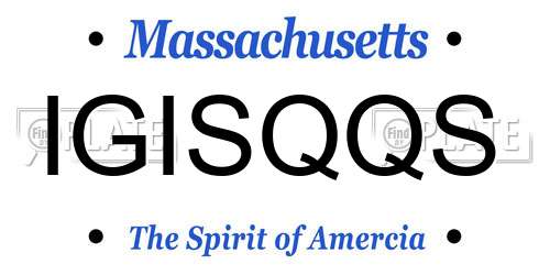 IGISQQS Massachusetts License Plate