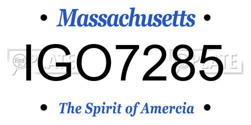 IGO7285 Massachusetts License Plate