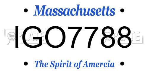 IGO7788 Massachusetts License Plate