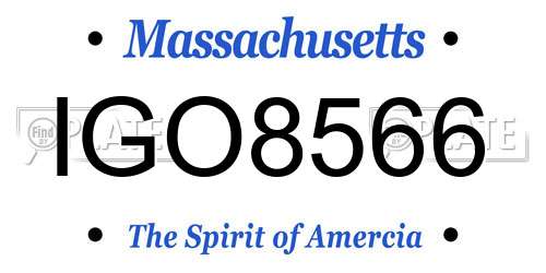 IGO8566 Massachusetts License Plate
