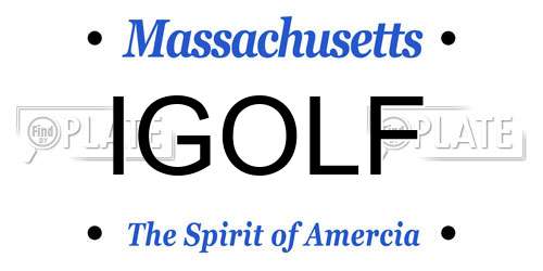 IGOLF Massachusetts License Plate