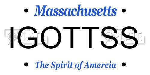 IGOTTSS Massachusetts License Plate