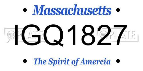 IGQ1827 Massachusetts License Plate