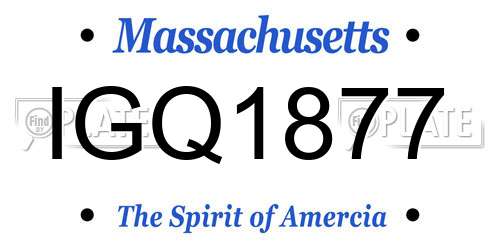 IGQ1877 Massachusetts License Plate