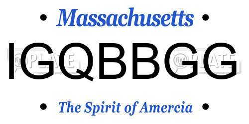 IGQBBGG Massachusetts License Plate