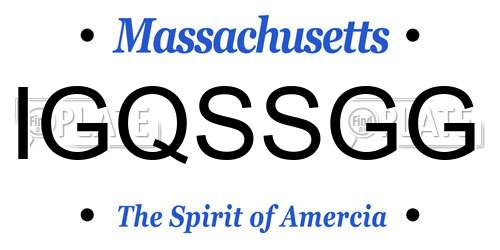 IGQSSGG Massachusetts License Plate