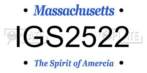 IGS2522 Massachusetts License Plate