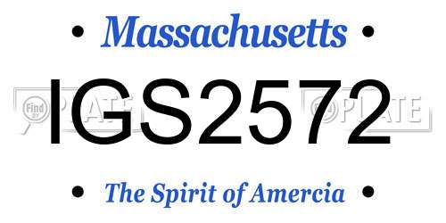 IGS2572 Massachusetts License Plate