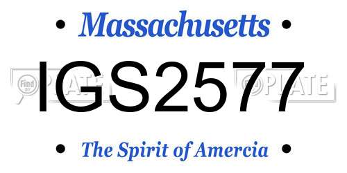 IGS2577 Massachusetts License Plate