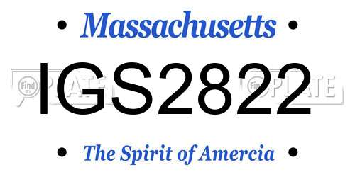 IGS2822 Massachusetts License Plate