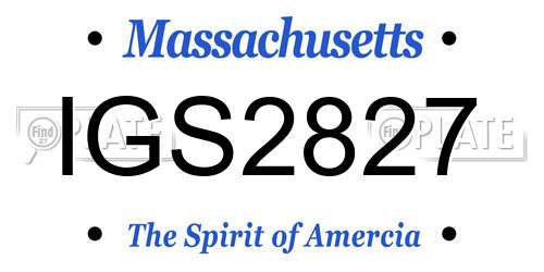 IGS2827 Massachusetts License Plate