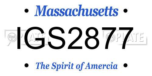IGS2877 Massachusetts License Plate