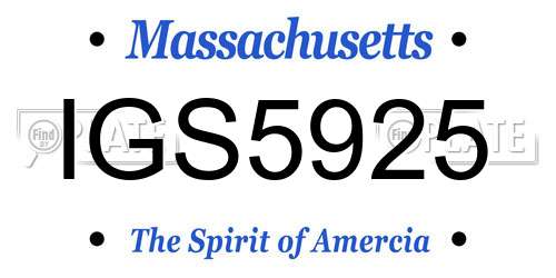 IGS5925 Massachusetts License Plate