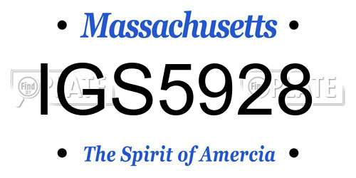 IGS5928 Massachusetts License Plate