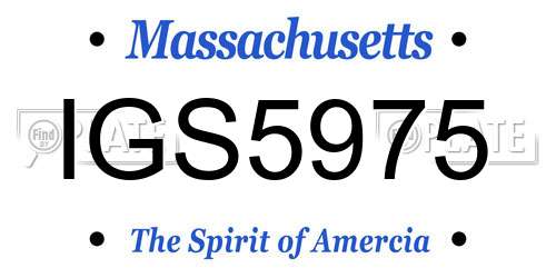 IGS5975 Massachusetts License Plate