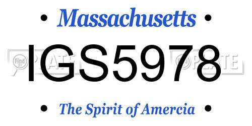 IGS5978 Massachusetts License Plate