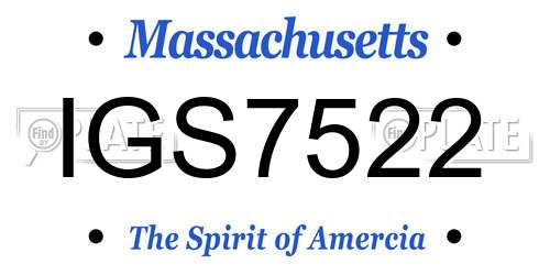 IGS7522 Massachusetts License Plate