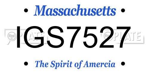IGS7527 Massachusetts License Plate