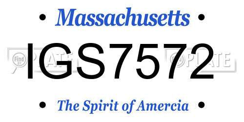 IGS7572 Massachusetts License Plate