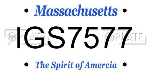 IGS7577 Massachusetts License Plate