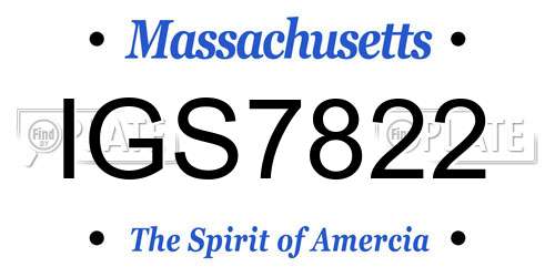 IGS7822 Massachusetts License Plate