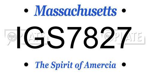 IGS7827 Massachusetts License Plate