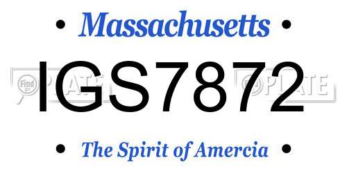IGS7872 Massachusetts License Plate
